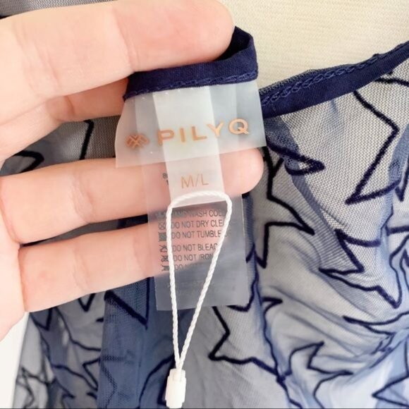 Pilyq Starry Dress in Starlight Swim Coverup Size M/L Navy Blue Medium Large - Picture 8 of 10